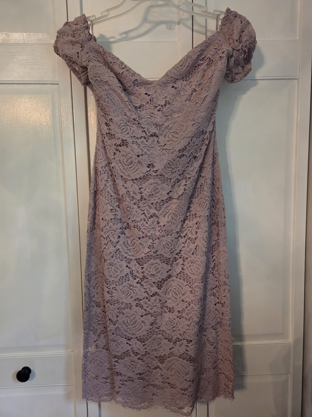 Express Lace Midi Dress in Mauve